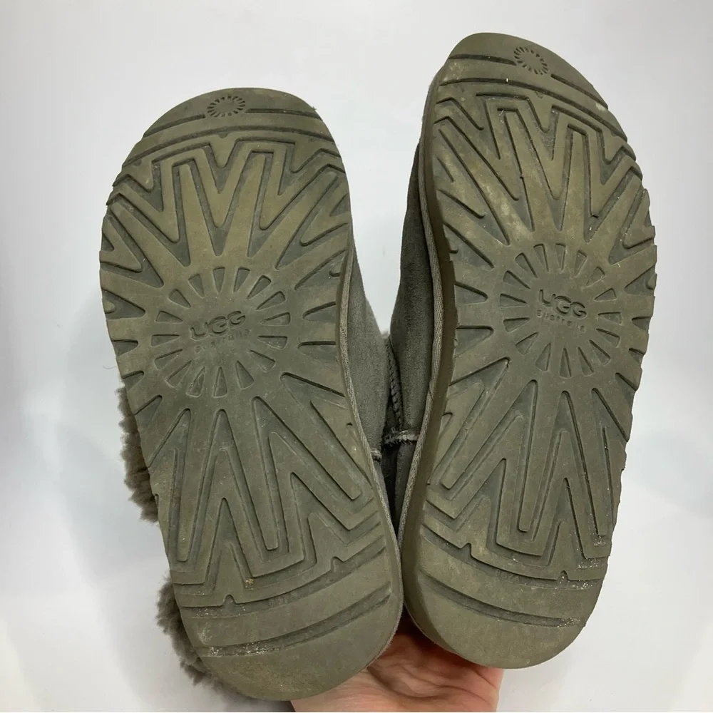 UGG Bailey Button gray suede‎ boots size 8